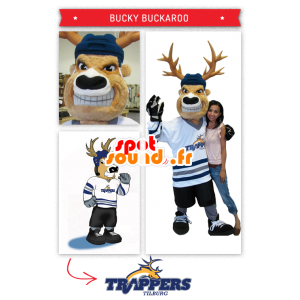 Caribou Maskottchen, hockeyspieler - Waldtiere - MASFR20282 - SpotSound.fr