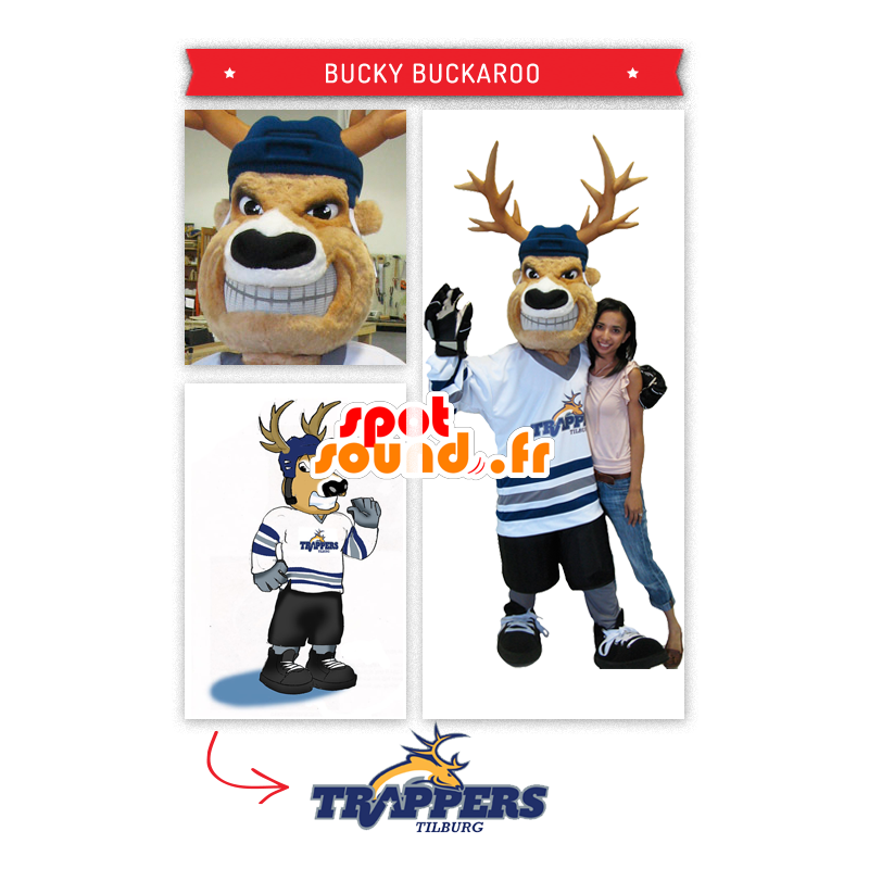 Caribou mascot, hockey player - MASFR20282 - Animals of the forest Caribou mascot, hockey player - MASFR20282 - Animals of the forest