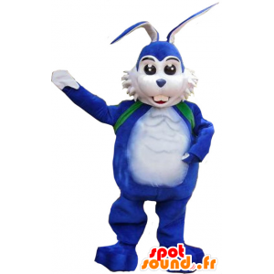 Weiße und blaue Kaninchen Maskottchen - MASFR20283 - Hase Maskottchen