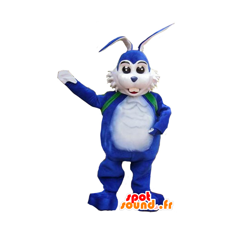 Weiße und blaue Kaninchen Maskottchen - MASFR20283 - Hase Maskottchen Weiße und blaue Kaninchen Maskottchen - MASFR20283 - Hase Maskottchen