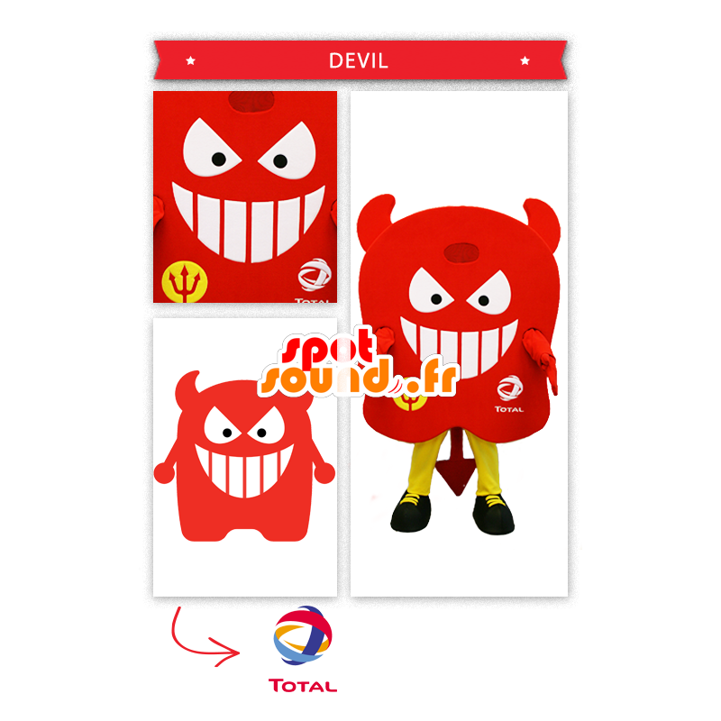 Devil Mascotte, tutto rosso - MASFR20286 - Mascotte animale mancante Devil Mascotte, tutto rosso - MASFR20286 - Mascotte animale mancante