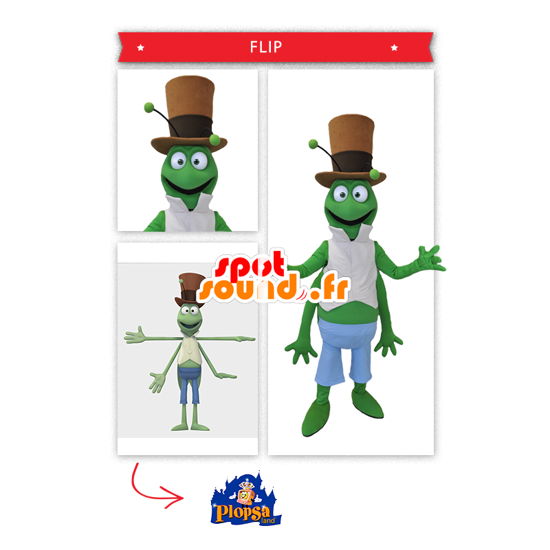 Kriket maskot, zelená kobylka - MASFR20292 - maskoti Insect Kriket maskot, zelená kobylka - MASFR20292 - maskoti Insect