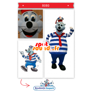 Mascot zeeleeuw, seal gekleed in sailor - MASFR20293 - mascottes Seal