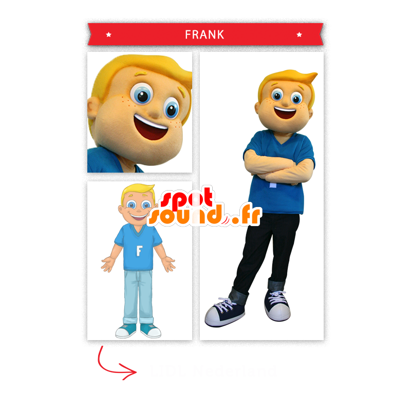 Mascot blonder Junge mit Sommersprossen - MASFR20298 - Maskottchen-Kind Mascot blonder Junge mit Sommersprossen - MASFR20298 - Maskottchen-Kind