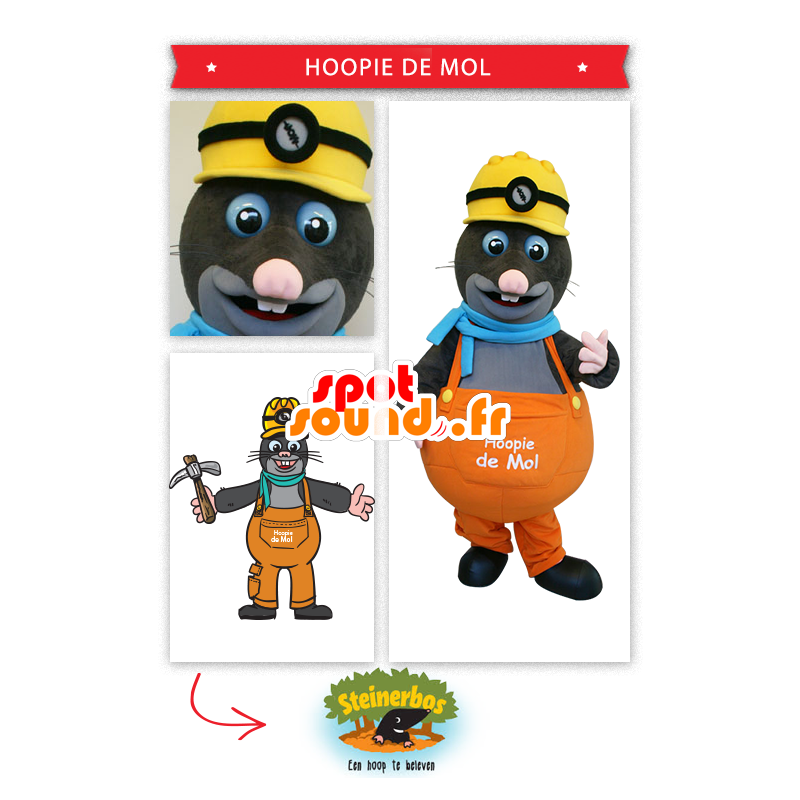 Mascot taupe, grijs, site manager - MASFR20302 - Forest Animals Mascot taupe, grijs, site manager - MASFR20302 - Forest Animals