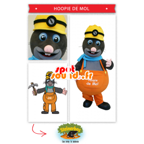 Maskotmullvad, grå, förman - Spotsound maskot