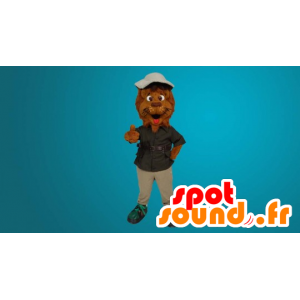 Brun tiger maskot, løve - Spotsound maskot kostume