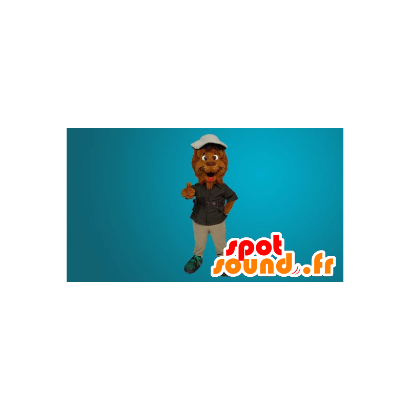 Brun tigermaskot, lejon - Spotsound maskot Brun tigermaskot, lejon - Spotsound maskot