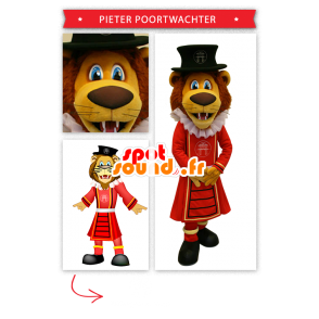 Lejonmaskot klädd som en kung - Spotsound maskot