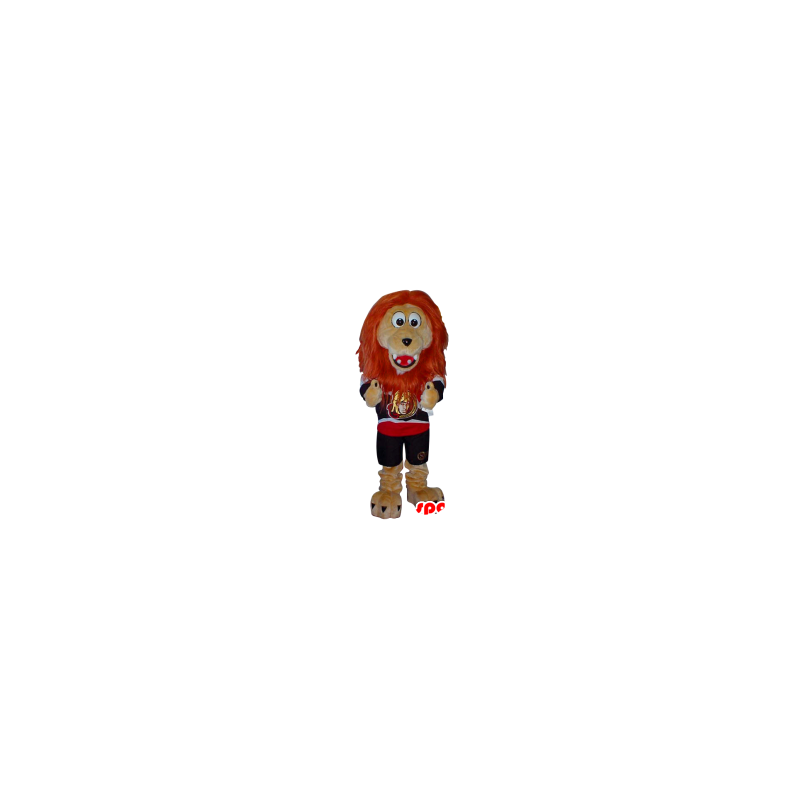 Bege leão Mascot com uma mane laranja - MASFR20313 - Mascotes leão Bege leão Mascot com uma mane laranja - MASFR20313 - Mascotes leão