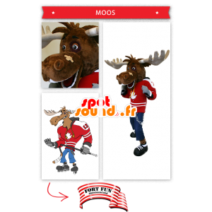 Caribou Maskottchen, hockeyspieler - Waldtiere - MASFR20317 - SpotSound.fr