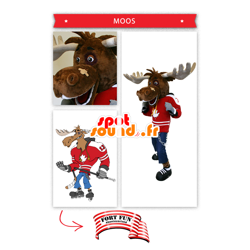 Caribou mascot, hockey player - MASFR20317 - Animals of the forest Caribou mascot, hockey player - MASFR20317 - Animals of the forest