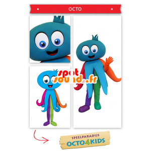 Azul mascote polvo gigante - MASFR20318 - Mascotes do oceano