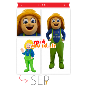 Mascote pescador, ostra - MASFR20328 - frutas Mascot