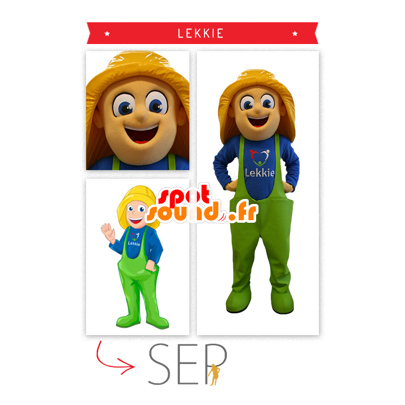 Mascotte Pescatore, allevamento delle ostriche - MASFR20328 - Mascotte di frutta Mascotte Pescatore, allevamento delle ostriche - MASFR20328 - Mascotte di frutta