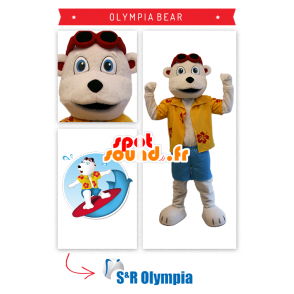 Beżowy pluszowy Mascot pełym odbywa - MASFR20330 - Maskotka miś