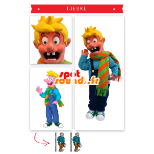 Mascotte de garçon blond, de Tjeuke, personnage célèbre en Hollande - MASFR20334 - Mascottes Enfant