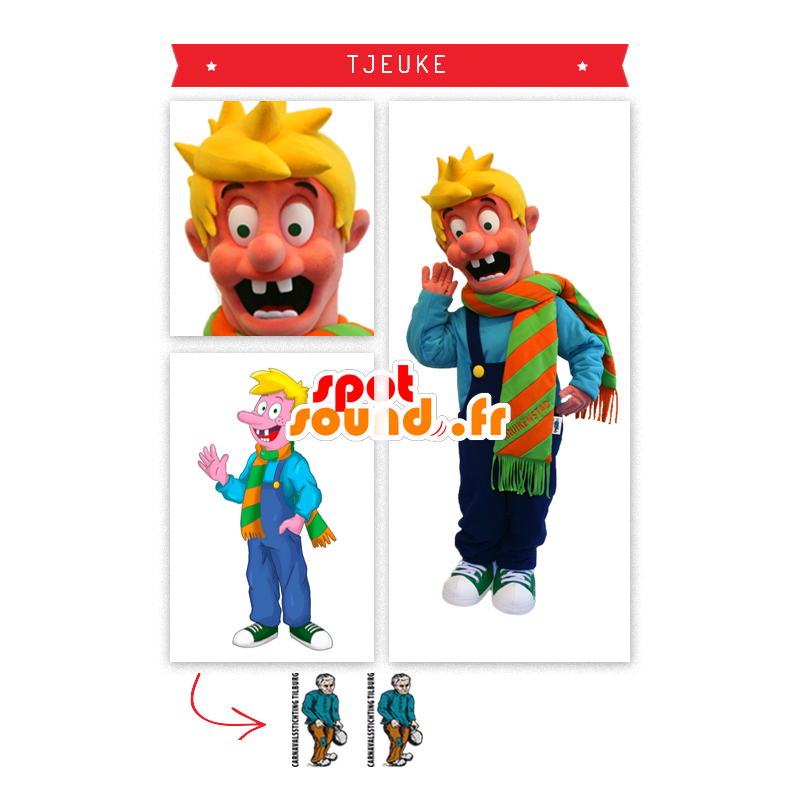 Blonder Junge Maskottchen Tjeuke, berühmte Person in Holland - MASFR20334 - Maskottchen-Kind Blonder Junge Maskottchen Tjeuke, berühmte Person in Holland - MASFR20334 - Maskottchen-Kind