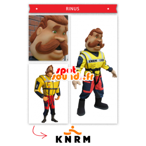 Feuerwehrmann-Maskottchen, Küstenrettungs - MASFR20335 - Menschliche Maskottchen