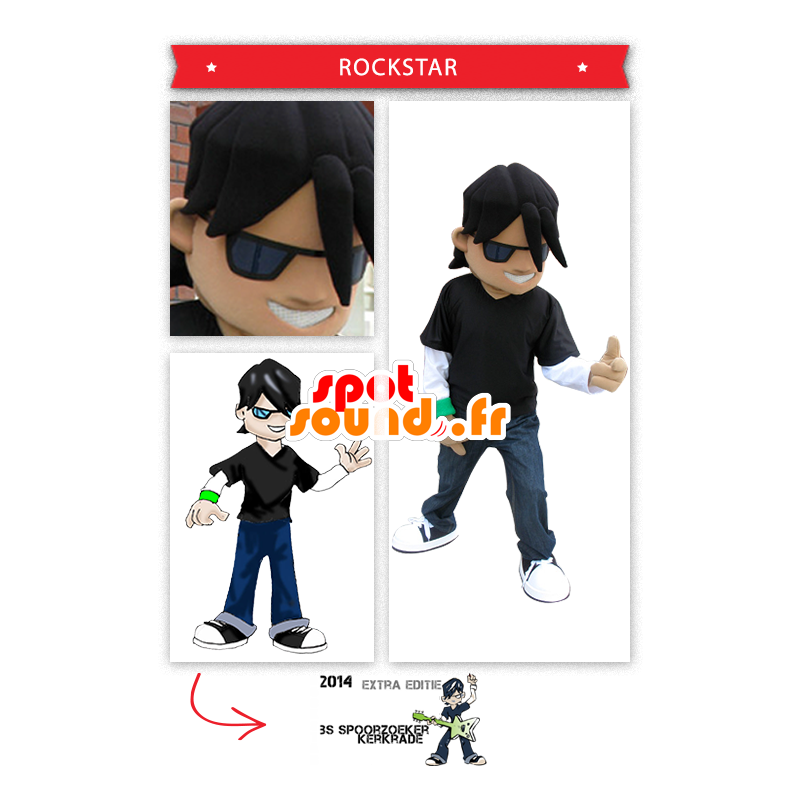 Mascot rockstar, nuori rokkari - MASFR20336 - Mascottes Humaines Mascot rockstar, nuori rokkari - MASFR20336 - Mascottes Humaines