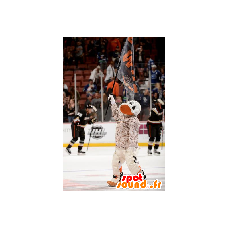 White duck mascot and orange - MASFR20343 - Ducks mascot White duck mascot and orange - MASFR20343 - Ducks mascot