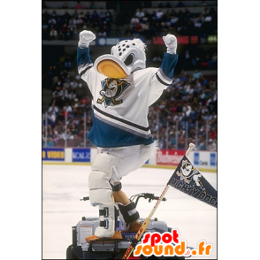 Biała kaczka maskotką i pomarańczowy - MASFR20343 - kaczki Mascot