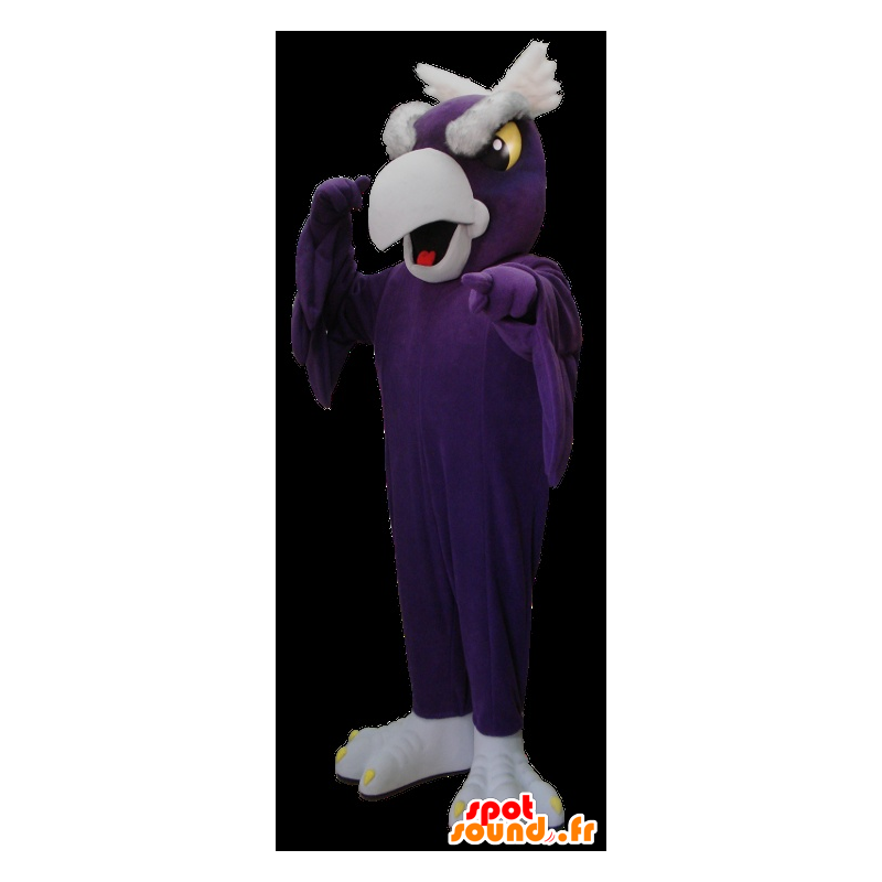 Mascotte d'oiseau, de vautour violet et gris - MASFR20345 - Mascotte d'oiseaux