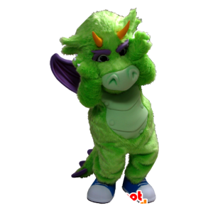 Mascote verde e roxo dragão - MASFR20346 - Dragão mascote