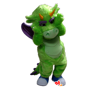 Mascotte de dragon vert et violet - MASFR20346 - Mascotte de dragon