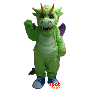 Grün und lila Drachen-Maskottchen - MASFR20346 - Dragon-Maskottchen