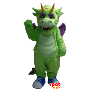 Green and purple dragon mascot - MASFR20346 - Dragon mascot