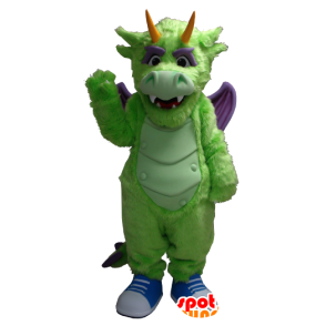 Mascotte de dragon vert et violet - MASFR20346 - Mascotte de dragon