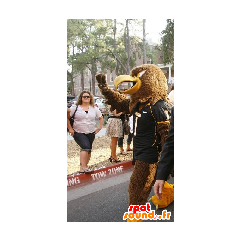 Brown and yellow eagle mascot - MASFR20347 - Mascot of birds