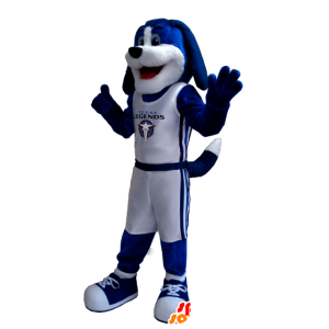 Blue and white dog mascot - MASFR20348 - Dog mascots