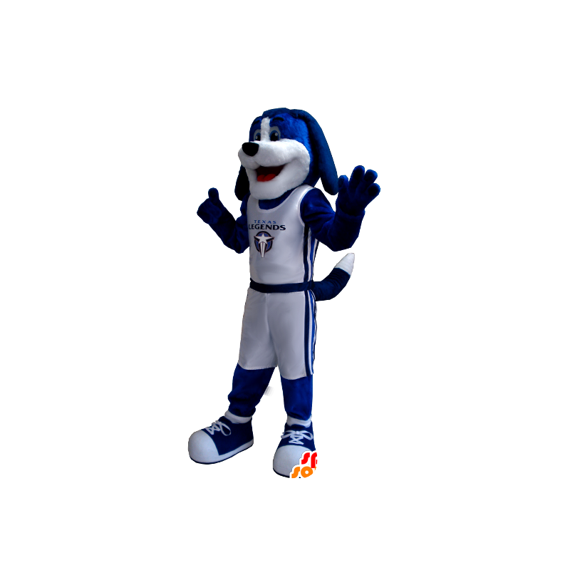 Blue and white dog mascot - MASFR20348 - Dog mascots