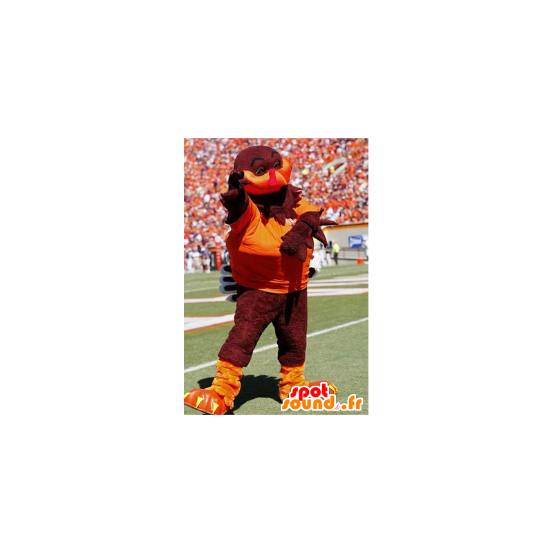 Bruin kalkoen mascotte en oranje - MASFR20349 - Mascot Hens - Hanen - Kippen Bruin kalkoen mascotte en oranje - MASFR20349 - Mascot Hens - Hanen - Kippen