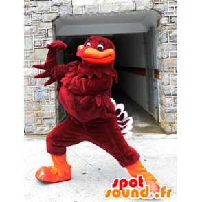 Ruskea kalkkuna maskotti ja oranssi - MASFR20349 - Mascotte de Poules - Coqs - Poulets