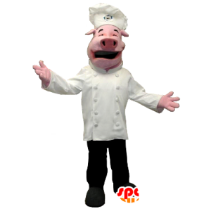Mascote porco vestido de cozinheiro - MASFR20356 - mascotes porco