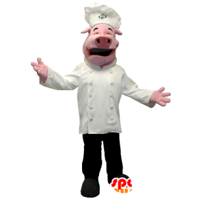 Mascote porco vestido de cozinheiro - MASFR20356 - mascotes porco