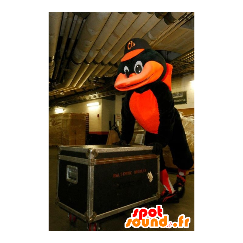 Black and orange raven mascot - MASFR20359 - Mascot of birds