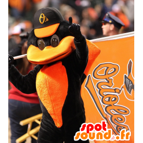 Black and orange raven mascot - MASFR20359 - Mascot of birds