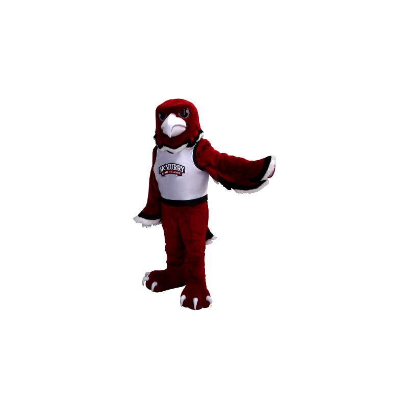 Aquila mascotte rosso, in bianco e nero - MASFR20360 - Mascotte degli uccelli
