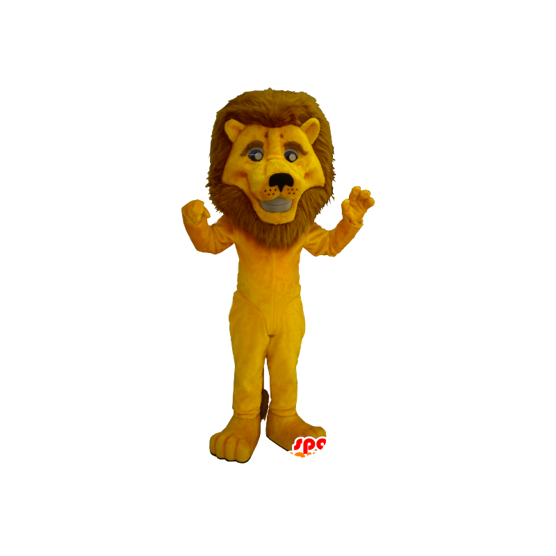 Gele leeuw mascotte met een grote manen - MASFR20364 - Lion Mascottes