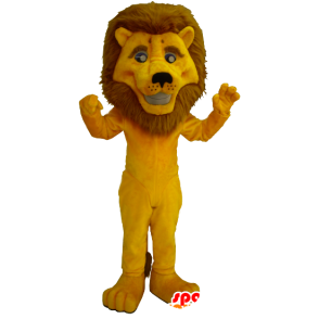 Yellow lion mascot with a big mane - MASFR20364 - Lion mascots