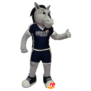 Grå og sort hestemaskot - Spotsound maskot kostume