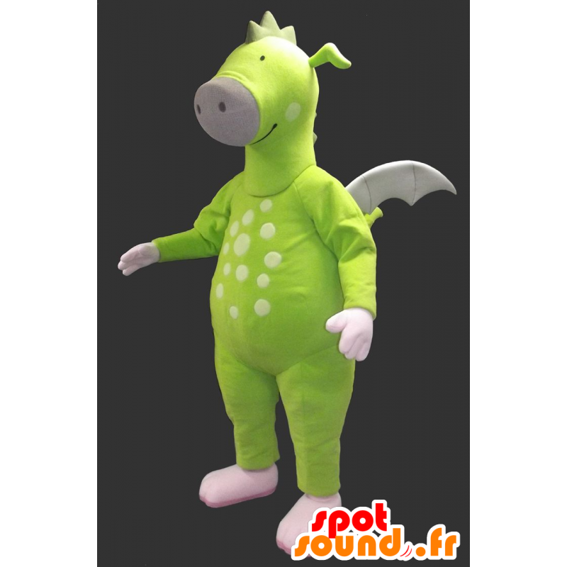 Mascotte de dragon vert fluo - MASFR20367 - Mascotte de dragon