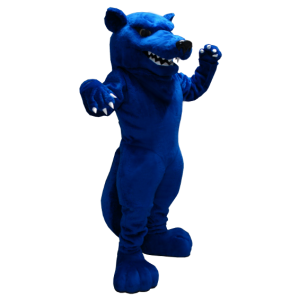 Mascotte giant blue rat, evil-looking - MASFR20377 - Mouse mascot