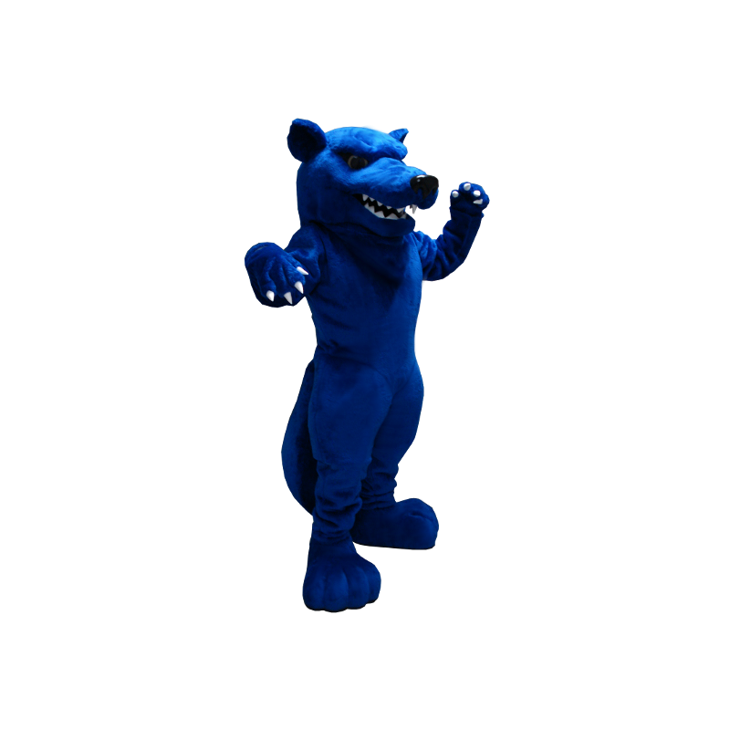 Mascotte giant blue rat, evil-looking - MASFR20377 - Mouse mascot