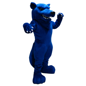 Mascotte giant blue rat, evil-looking - MASFR20377 - Mouse mascot