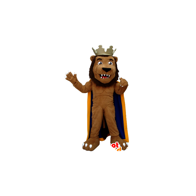 Leeuw mascotte, gekleed in king - MASFR20379 - Lion Mascottes